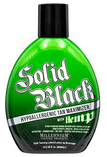Millennium Tanning SOLID BLACK TAN MAXIMIZER WITH HEMP  - 13.5 oz.